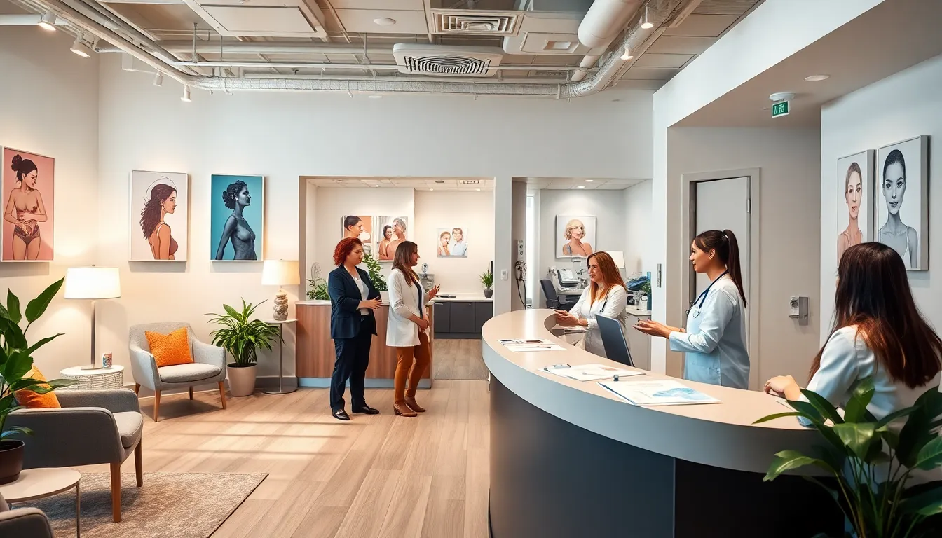 diverse women healthcare professionals in a warm clinic setting.