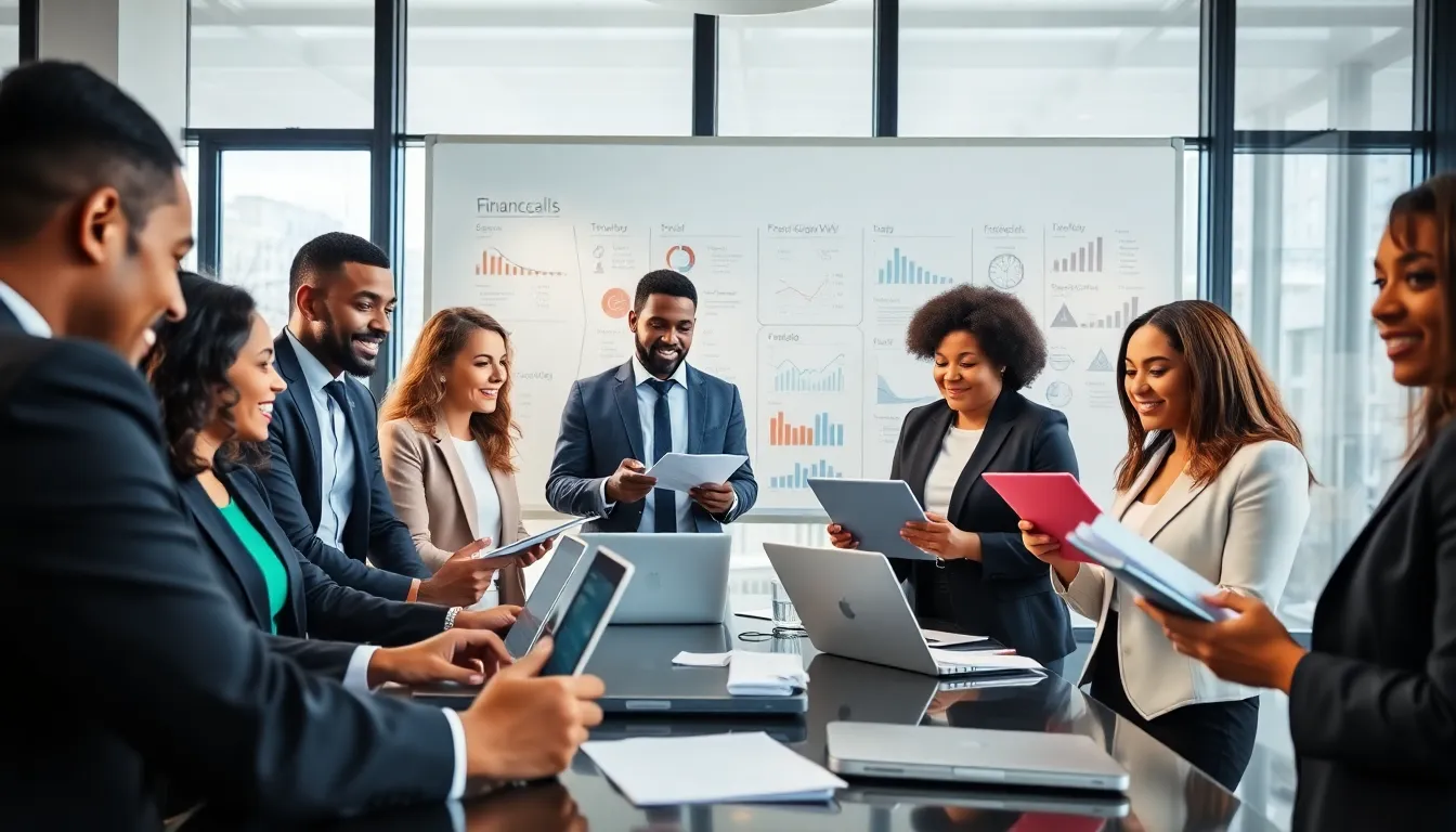 diverse team engaged in a financial education workshop.