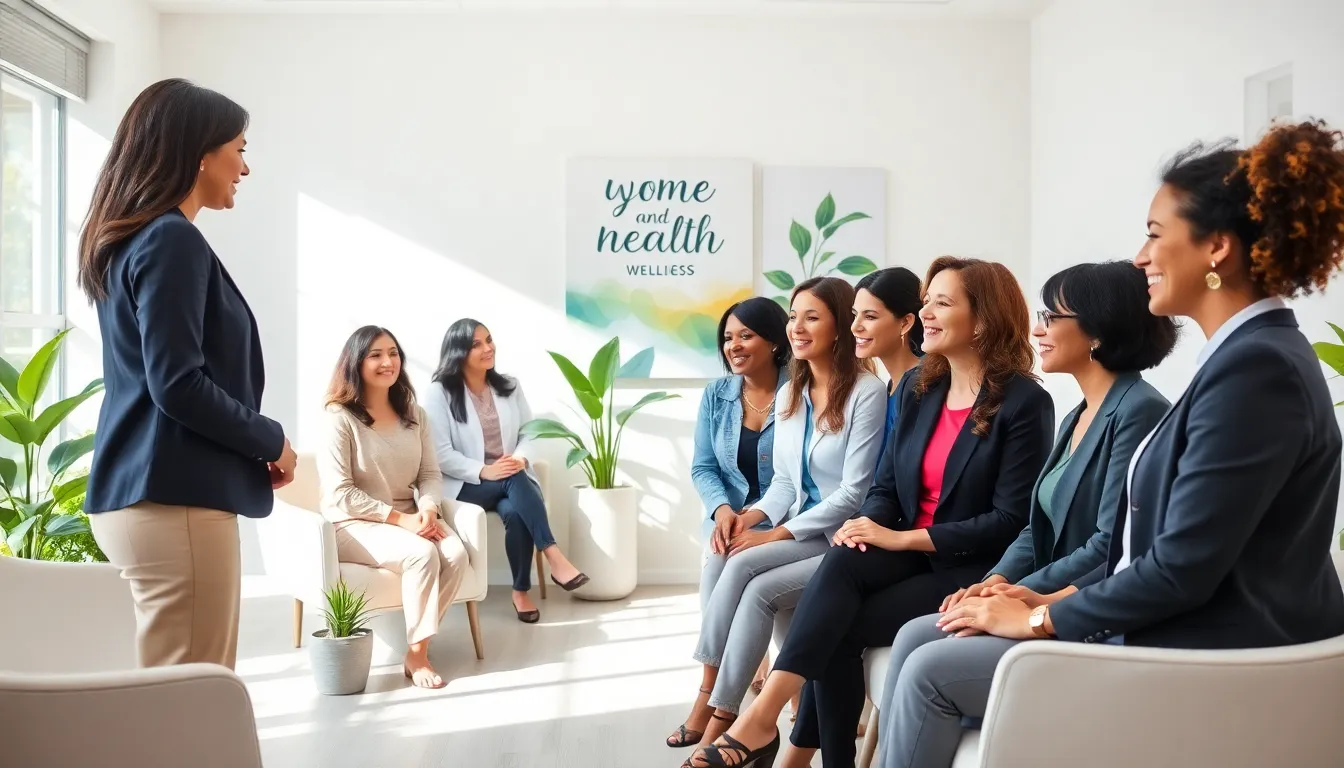 diverse women collaborating in a modern health care setting.