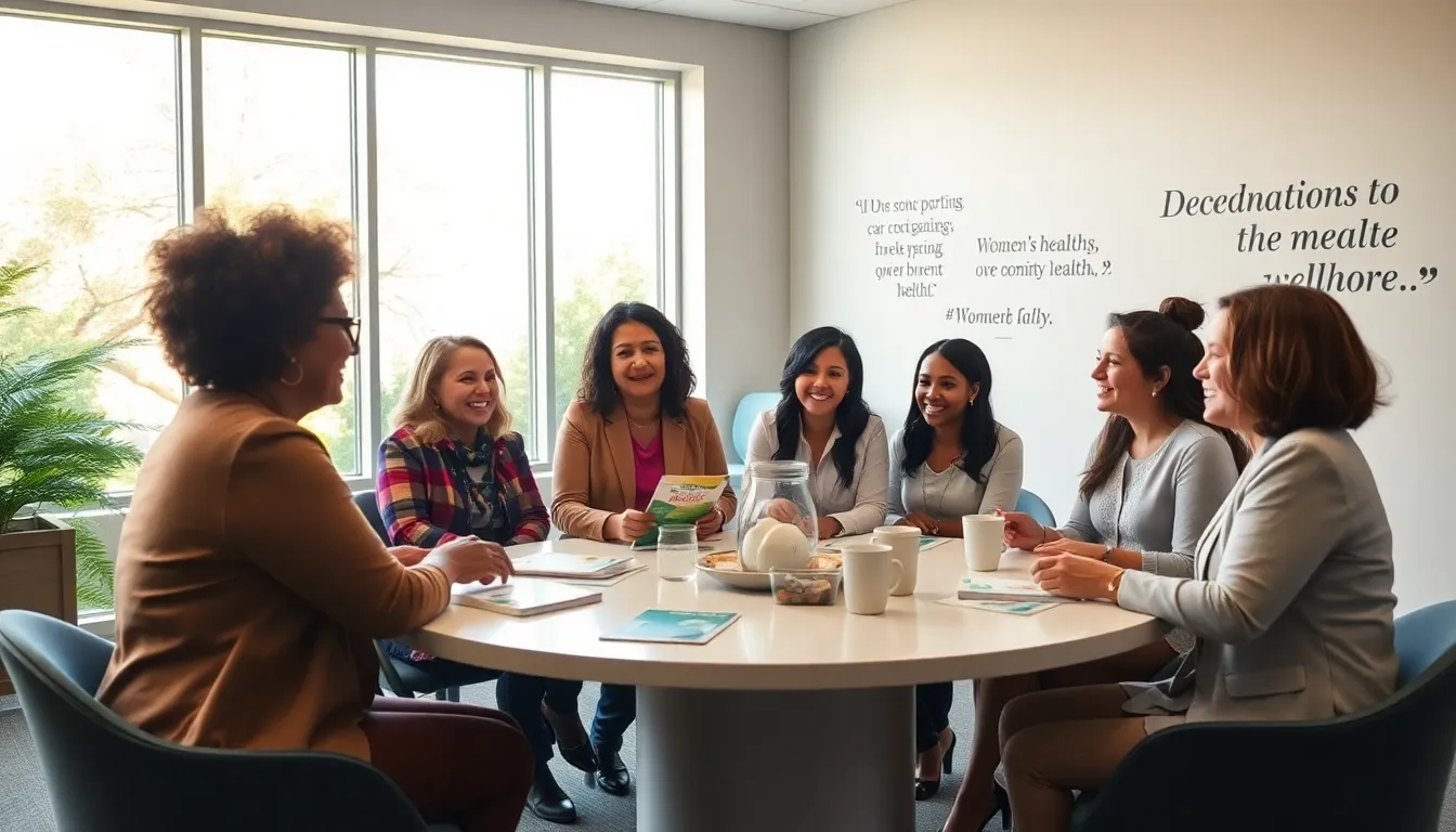 diverse women engaged in a health workshop at Riverside Partners.